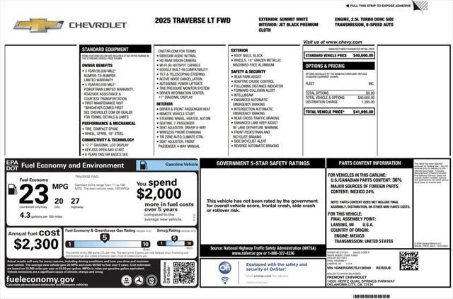 used 2025 Chevrolet Traverse car, priced at $36,973