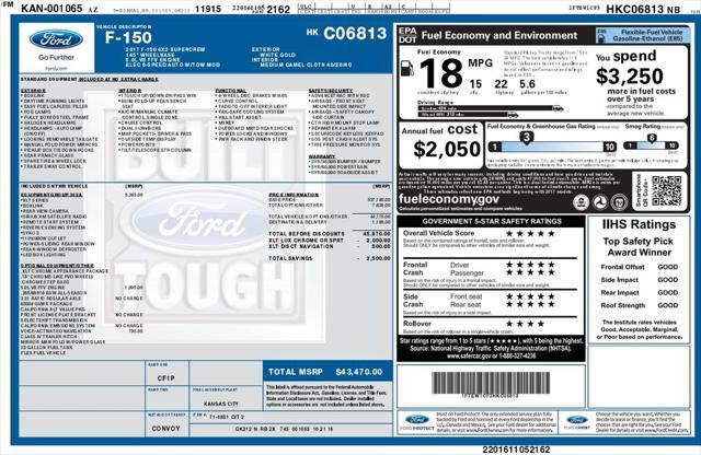 used 2017 Ford F-150 car, priced at $18,995