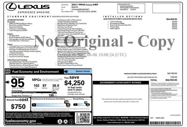 used 2023 Lexus RZ 450e car, priced at $38,673