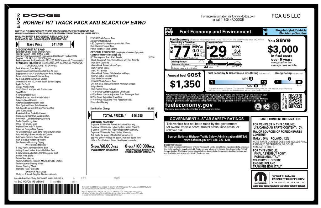 used 2024 Dodge Hornet car, priced at $21,873