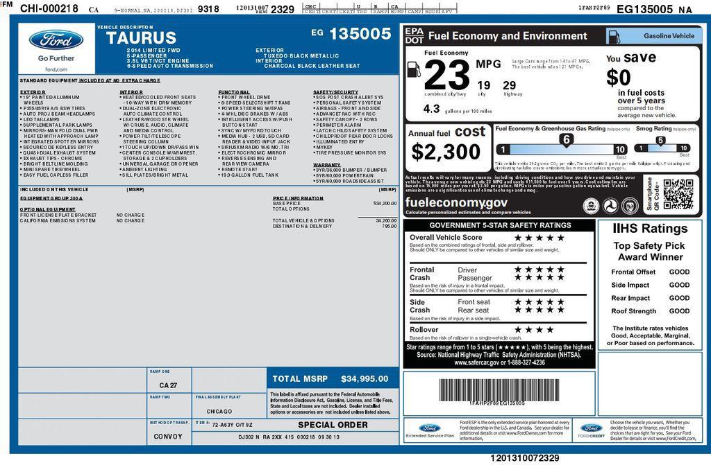 used 2014 Ford Taurus car, priced at $9,995