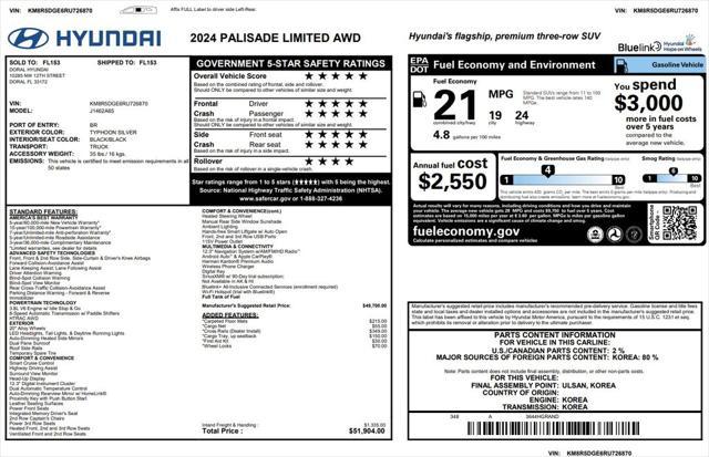used 2024 Hyundai Palisade car, priced at $45,573