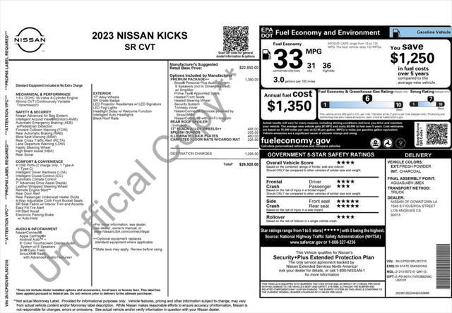 used 2023 Nissan Kicks car, priced at $20,973