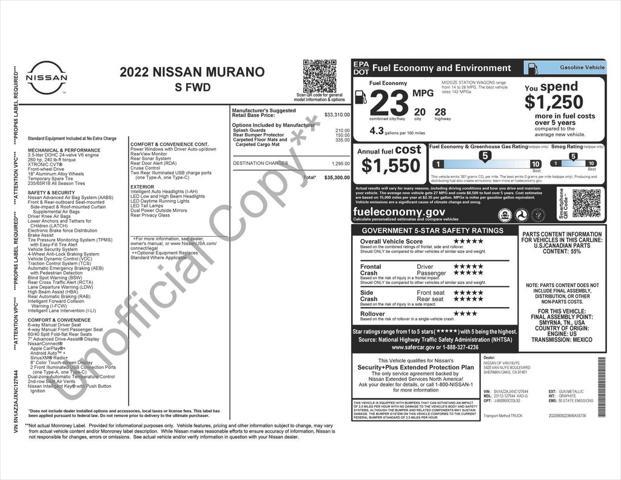 used 2022 Nissan Murano car, priced at $23,673