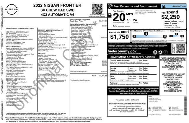 used 2022 Nissan Frontier car, priced at $25,775