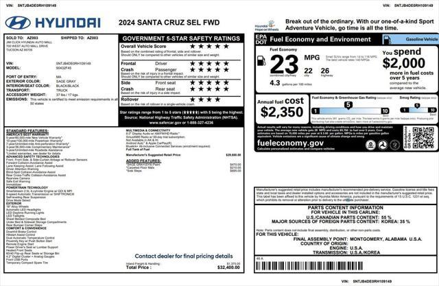 used 2024 Hyundai SANTA CRUZ car, priced at $26,973