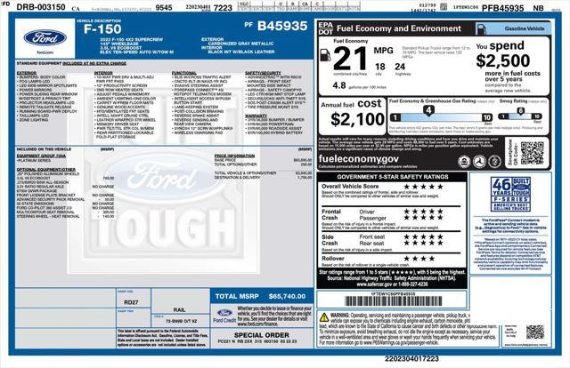 used 2023 Ford F-150 car, priced at $45,673