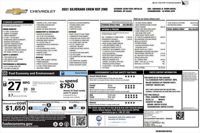 used 2021 Chevrolet Silverado 1500 car, priced at $37,073