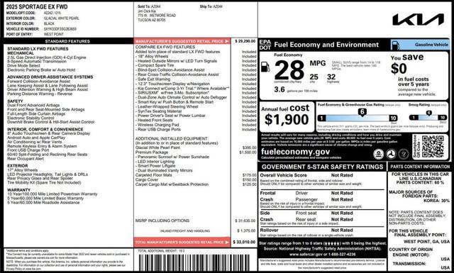 used 2025 Kia Sportage car, priced at $28,973