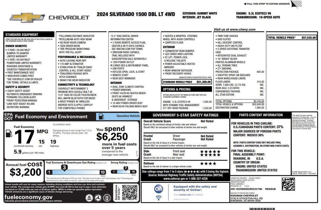 used 2024 Chevrolet Silverado 1500 car, priced at $37,473