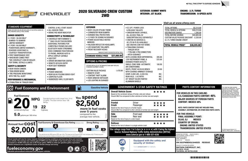 used 2020 Chevrolet Silverado 1500 car, priced at $28,973