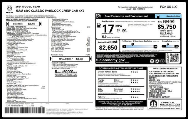 used 2021 Ram 1500 Classic car, priced at $26,973