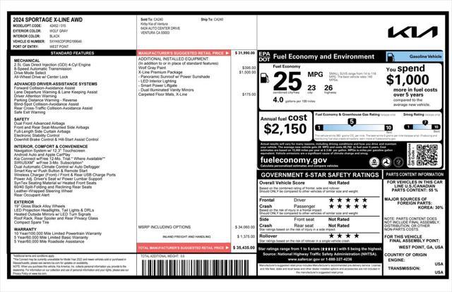 used 2024 Kia Sportage car, priced at $31,473