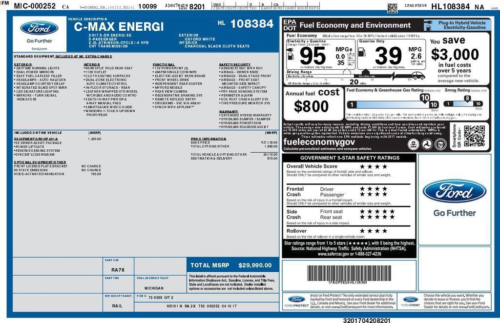 used 2017 Ford C-Max Energi car, priced at $12,995