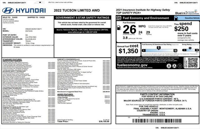 used 2022 Hyundai Tucson car, priced at $29,973