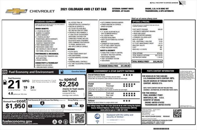 used 2021 Chevrolet Colorado car, priced at $21,973