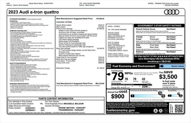 used 2023 Audi e-tron car, priced at $33,975