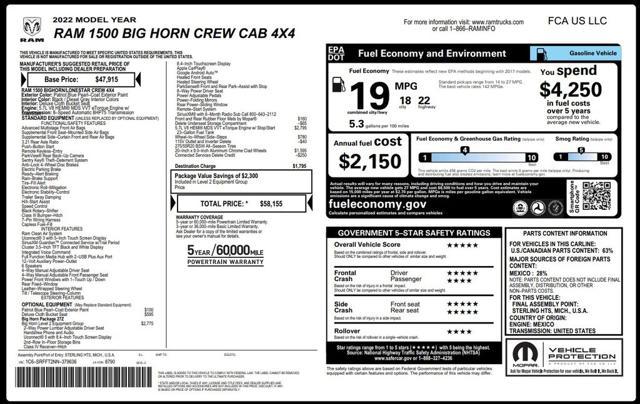 used 2022 Ram 1500 car, priced at $40,273