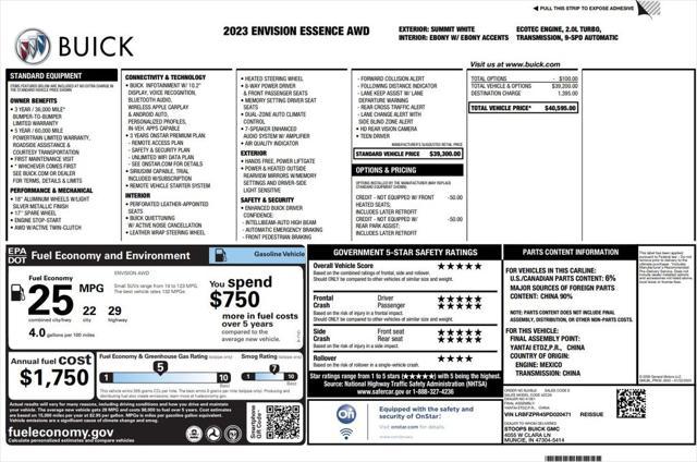 used 2023 Buick Envision car, priced at $29,673