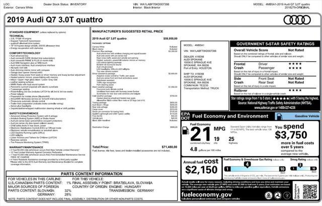 used 2019 Audi Q7 car, priced at $30,973