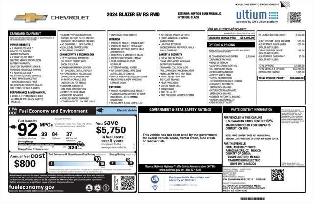 used 2024 Chevrolet Blazer EV car, priced at $37,473