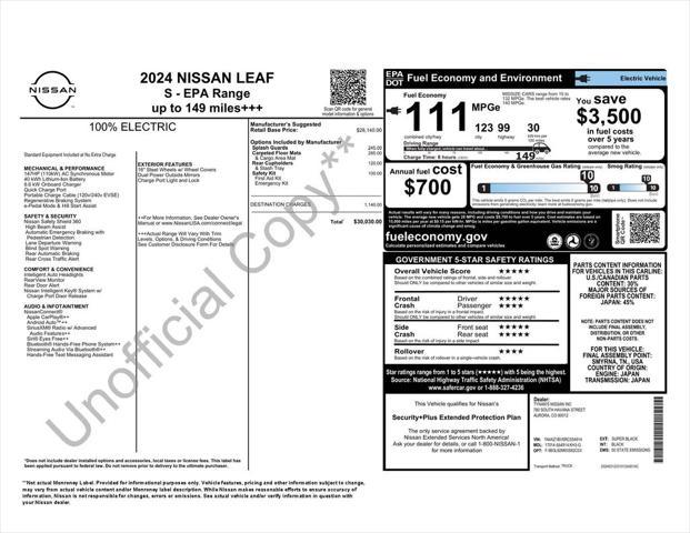 used 2024 Nissan Leaf car, priced at $14,873