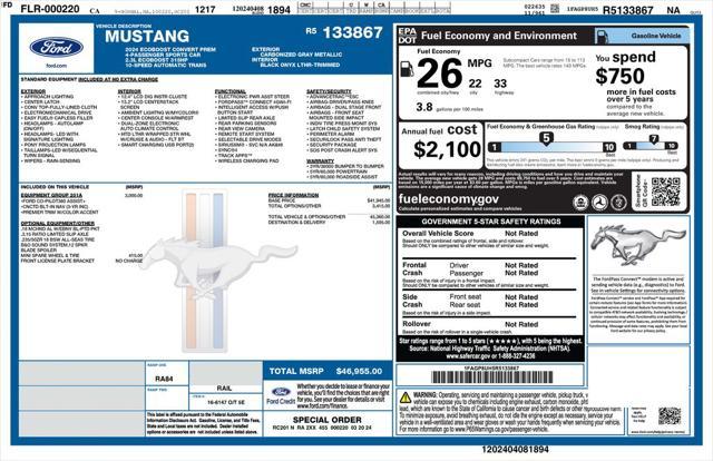 used 2024 Ford Mustang car, priced at $35,973