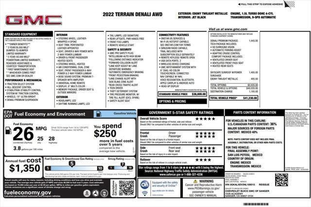 used 2022 GMC Terrain car, priced at $29,273