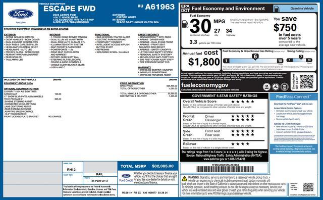 used 2024 Ford Escape car, priced at $25,000