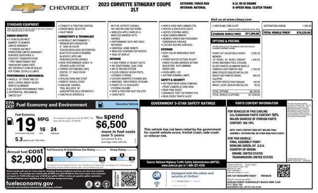 used 2023 Chevrolet Corvette car, priced at $70,500