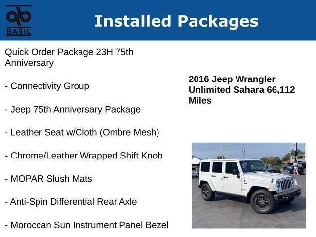 used 2016 Jeep Wrangler Unlimited car, priced at $24,500