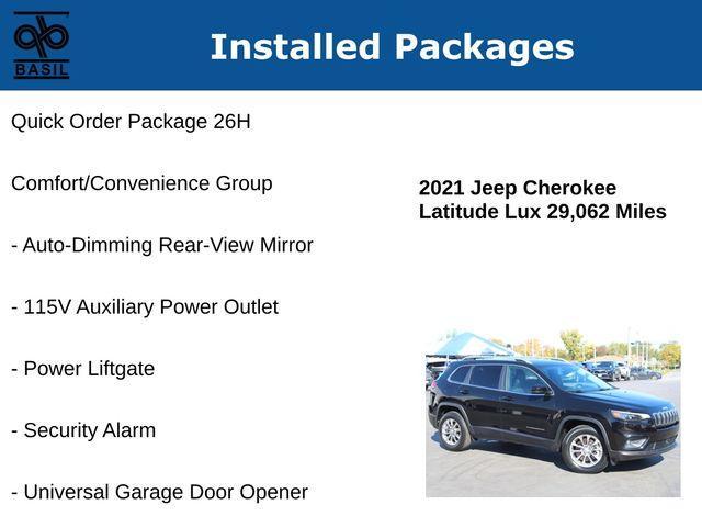 used 2021 Jeep Cherokee car, priced at $25,350