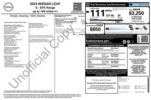 used 2023 Nissan Leaf car, priced at $14,300