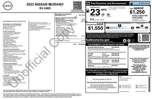 used 2023 Nissan Murano car, priced at $30,500