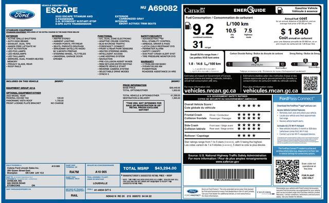 used 2022 Ford Escape car, priced at $23,000