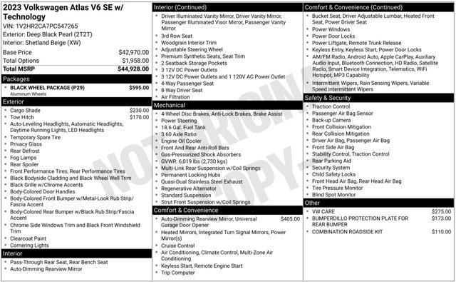 used 2023 Volkswagen Atlas car, priced at $34,000