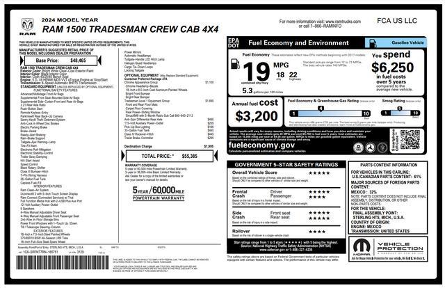 used 2024 Ram 1500 car, priced at $43,500