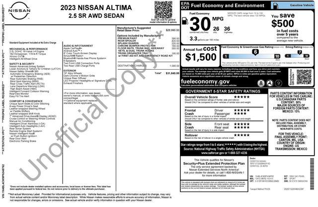 used 2023 Nissan Altima car, priced at $24,800