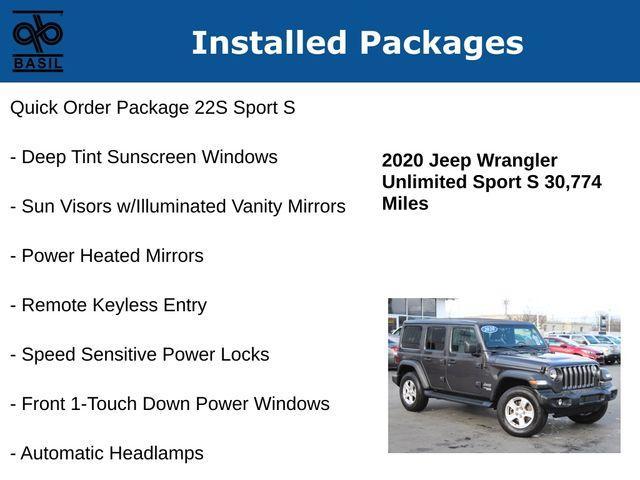 used 2020 Jeep Wrangler Unlimited car, priced at $28,877