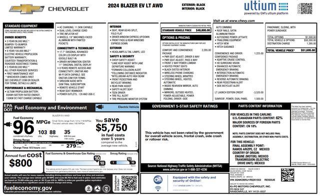 used 2024 Chevrolet Blazer EV car, priced at $38,000