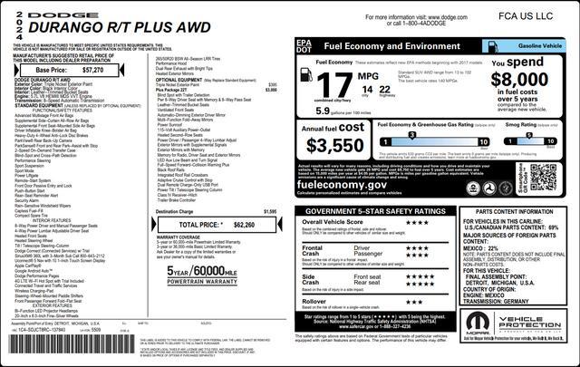 used 2024 Dodge Durango car, priced at $45,700