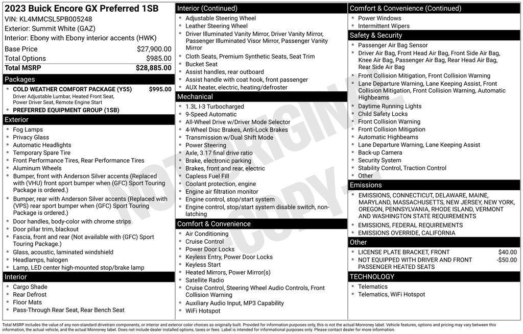 used 2023 Buick Encore GX car, priced at $20,750