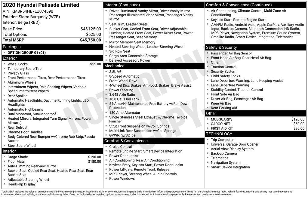 used 2020 Hyundai Palisade car, priced at $21,499