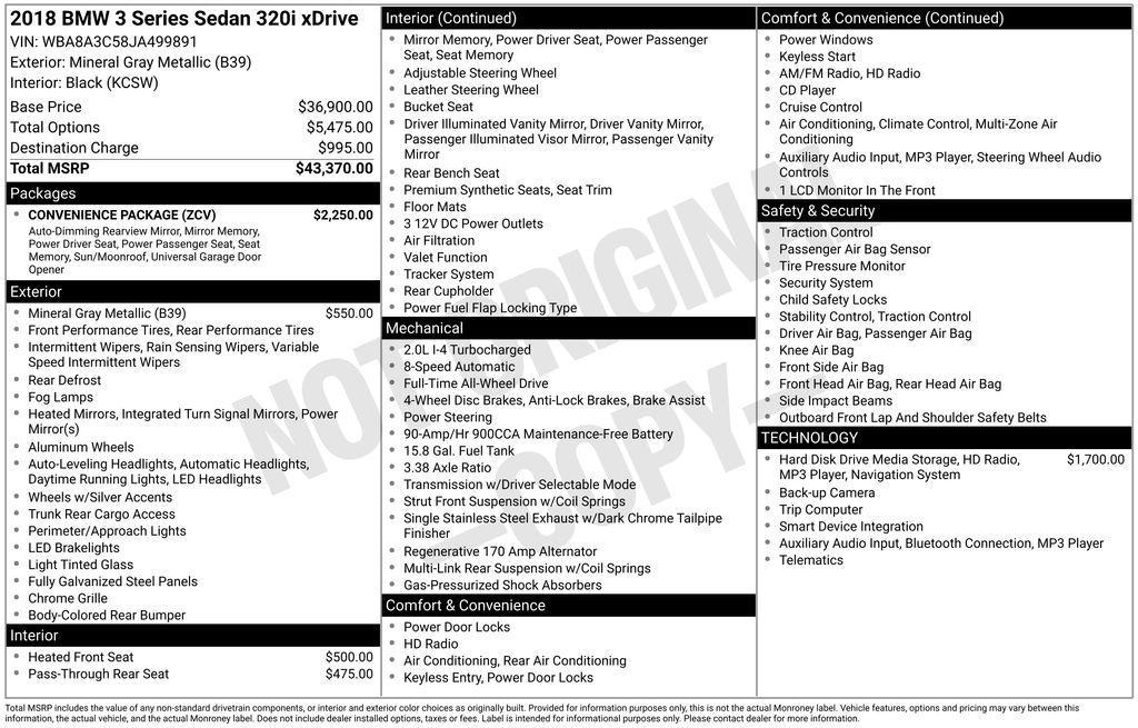 used 2018 BMW 320 car, priced at $16,450