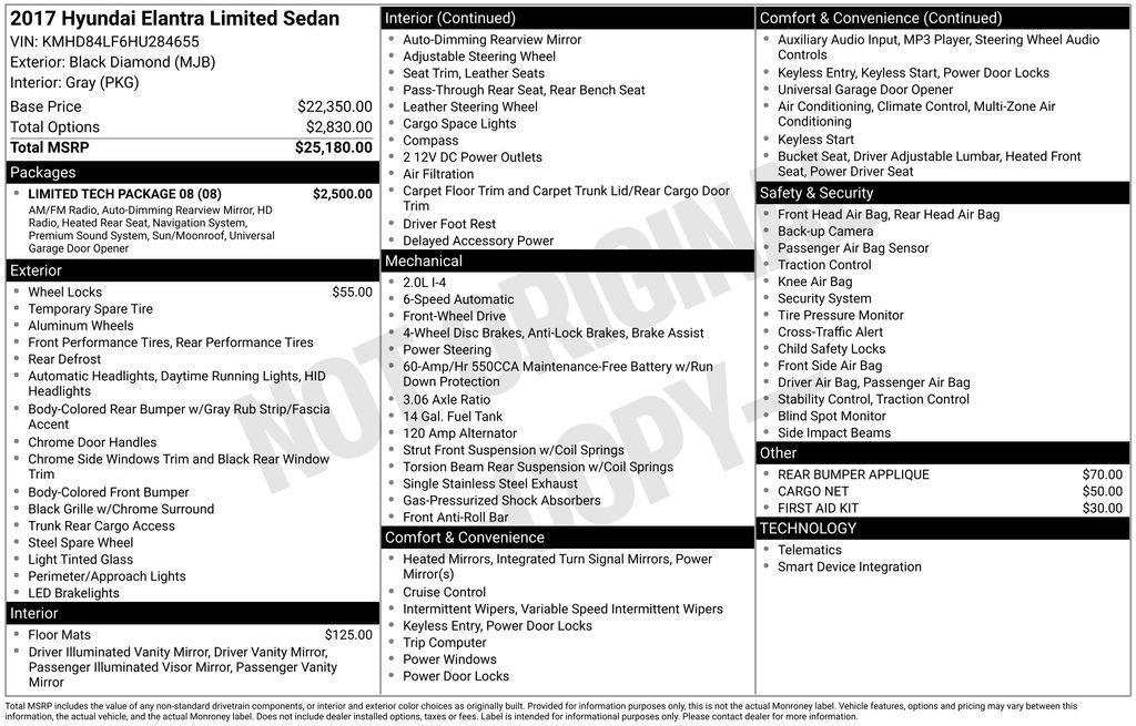 used 2017 Hyundai Elantra car, priced at $9,500