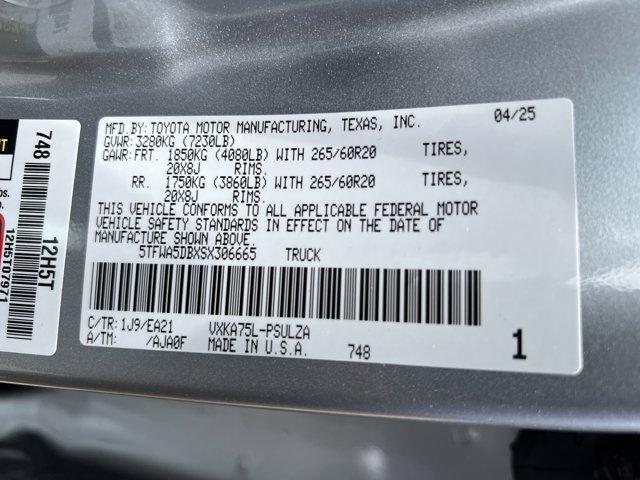 new 2025 Toyota Tundra car, priced at $65,818