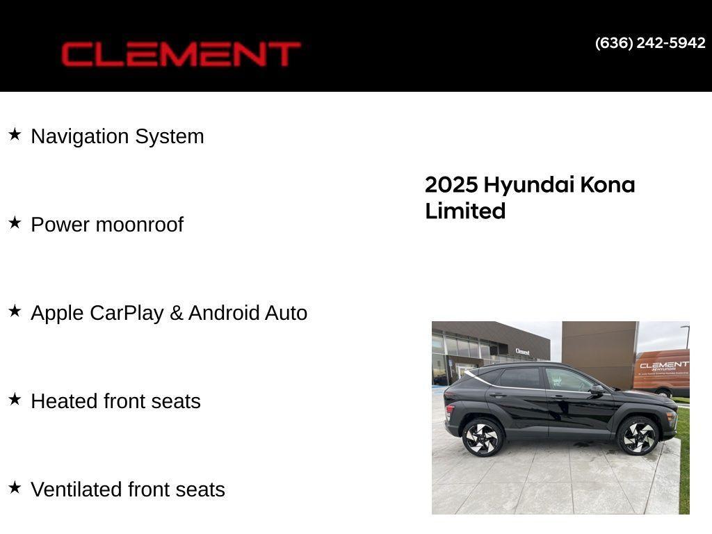 new 2025 Hyundai Kona car, priced at $34,736