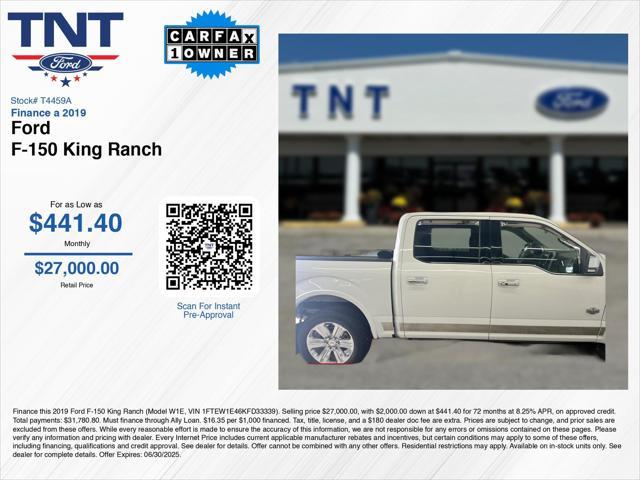 used 2019 Ford F-150 car, priced at $26,500