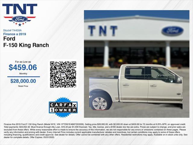used 2019 Ford F-150 car, priced at $27,500
