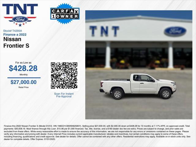 used 2022 Nissan Frontier car, priced at $26,000